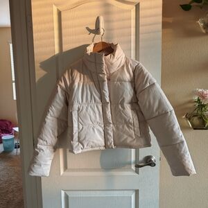 Women's Cropped Puffer Jacket Stand Collar Winter Warm Puffy Quilted Jackets